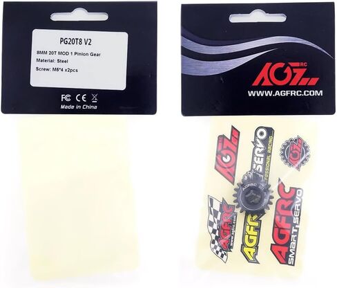 AGFRC الفولاذ المقوى 8 مم MOD1 20T RC ترس المحرك للتشغيل عالي السرعة وتطبيق سباق السحب جزء ترقية RC (PG20T8 V2) in Kuwait