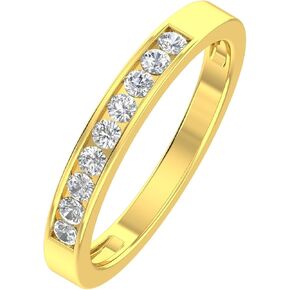 Sk Jewel,Inc 1/4ctw Diamond Channel Wedding Band in 10k White Gold or Yellow Gold