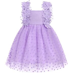 IMEKIS Toddler Girl Butterfly Birthday Dress Floral Tulle Party Easter Dresses Cake Smash Photoshoot 1-5T