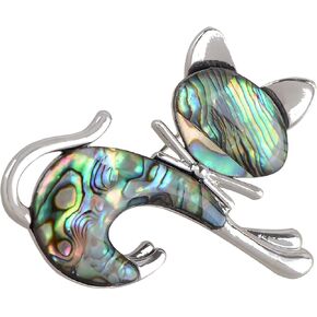 Alilang Emerald Green Colored Rhinestones Halloween Black Panther Kitty Cat Kitten Brooch Pin
