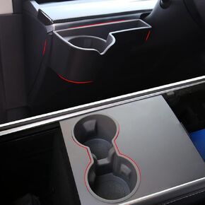 Cup Holder Insert for Tesla Model Y Model 3 2023 2022 2021 with Dashboard Cup Holder Organizer Box Center Console Cup Holder for Tesla Model 3&Y
