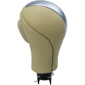 1Pc Automatic Shift Shifter Knob Replace 34910-JK03A 34910-1LA6C Fit for Infiniti EX35 FX35 FX50 G25 G35 G37 Q60 QX50 QX56 QX70, Beige+Silver