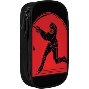 Ice Hockey Colorful Pencil Case Zipper Pen Storage Case Bag Black Pouch Large Organizer box for College School Office
