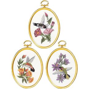 Janlynn 004-0864 Hummingbirds Embroidery Kit, Multi-Colored