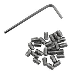 Socket Set Screws DGBRSM 25pcs 8-32 x 1/4" Stainless Steel Allen Head Hex Hexagon Socket Set Screws Cup Point with Hex Key Wrench