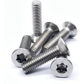 M6-1.0×25mm 304 Stainless Steel Countersunk Head Star Screws 20pcs, Full Thread Screws, Standard Star Drive Head. (Size: M6x25mm)