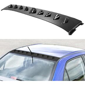 cciyu Black Carbon Look Rear Shark Fin Roof Spoiler Fits for 2002 2003 2004 2005 2006 2007 for Mitsubishi Lancer Rear Roof Vortex Spoiler Wing
