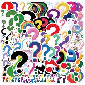 Question Mark Stickers Funny Stickers for Kids Teens Adults, Asverbet Cute Vinyl Waterproof Stickers for Water Bottles Laptop Luggage Scrapbook Stickers for Journaling(60PCS)