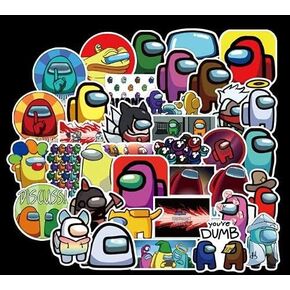 Among Us Sticker 50pcs/Pack Among Us Fandom Crewmate Hot Game Stickers for Skateboard Fridge Guitar Laptop Motorcycle Travel Luggage Cartoon Water Bottle Stickers in Saudi Arabia
