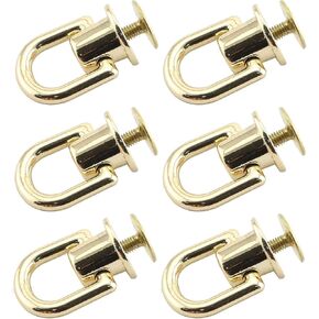 6pcs 360 Degree Rotatable Ball Post Head Buttons with D Ring Metal Ring for Backpack Hardware Accessories Pale Gold