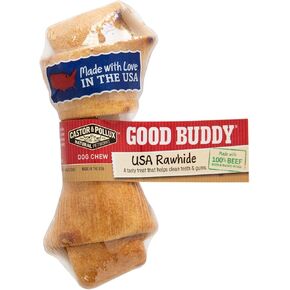 Castor & Pollux Good Buddy Made in USA Natural Chicken Flavor Rawhide Dog Bone Treats 4-5"