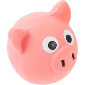 POPETPOP Dog Pig Head Toys Squeaky Dog Ball Toys Latex Ball Dog Interactive Toys Dog Squeaky Animal Biting Toys for Small Pet Puppies Indoor Outdoor Games