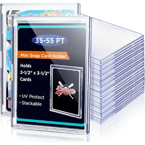 Mini Snap Card Holder, UV Protect Sports Card Holder, Mini Snap Titer Baseball Card Cases-12 Pack