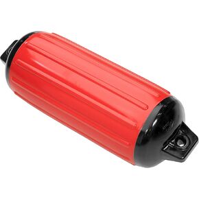 TAYLOR MADE PRODUCTS Super Gard Inflatable Vinyl Boat Fender 5.5" x 20", Double-Molded Ends, Fits 5/8" Lines, for Boats 15-35', Ribbed Design, Rubber Football Needle Inflation, Ruby Red - 2020108272