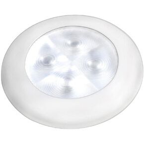 Hella Marine Slim Line LED 'Enhanced Brightness' Round Courtesy Lamp - White LED - White Plastic Bezel - 12V