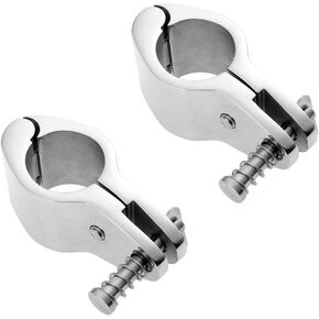 Bimini Top Jaw Slides Hinged Jaw Slide 1" Stainless Steel Rail Mount Marine Hinge, 25mm Marine Heavy Duty Boat Bimini Fitting Locking Screw (Pack of 2)