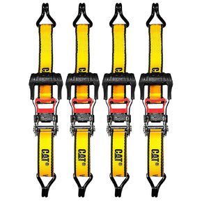 Cat 4 Piece Ratchet Tie Down Set with Soft Hooks - 16 Feet x 1-1/2 Inches (1000/3000) - 980076E