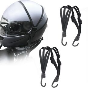 Motorcycle Helmet Luggage Strap Rope Retractable Highly Elastic Luggage Binding Cord Cargo Rack Strap with 2 Hooks for Hand Truck Camping Motorcycle Cars Bikes Luggage Racks