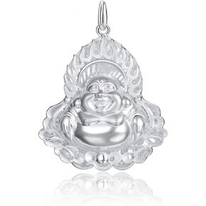 Handmade Sterling Silver plated Three-dimensional lucky animals pendant necklace Good luck elephant/Lucky Fox/Good wealth Pixiu/Family Tree/Sun/Buddhism cross/Maitreya Buddha jewelry gifts for women girls
