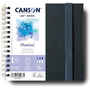 CANSON Art Book Watercolor Paper Notebook, 7.8x7.8 inches, White