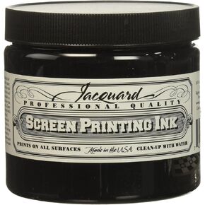 Jacquard Professional Screen Print Ink, Water-Soluable, 16oz Jar, Black (117)