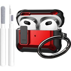 Airpods 3rd Generation Case Cover Clear Men Lock Clip, GARTOO Protective Case Compatible with Air Pod 3rd Gen for Women Girls Kids, Clear