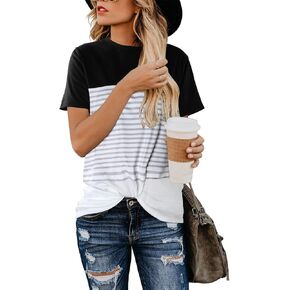 BMJL Women's Casual Cute Shirts Leopard Print Tops Basic Summer Short Sleeve Fashion Soft Blouse Loose Fit Tshirt in Saudi Arabia