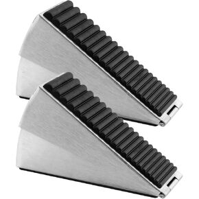 Door Stopper - Heavy Duty Door Stoppers Wedge Tall Door Stop for Bottom of Door Security Rubber,3 Inch High Adjustable Spring Loaded Spring,Door Wedge Stopper Suits Any Heavy Door (Black)