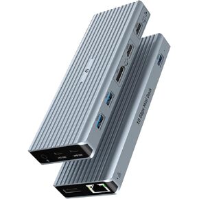 11 in 1 OTAITEK 4K@60Hz Docking Station, USB C HUB Dual Video Outputs Dual Monitor,(3 USB 3.1 10 Gb/s, 2 HDMI, 2 DP, 100W PD, Gigabit Ethernet & Audio) for Windows and M1 Macs