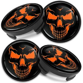 Compatible with Ford Wheel Center Caps Alloy Hub Centre Rim Cover Badge 54mm Orange Black Toxic CF 37