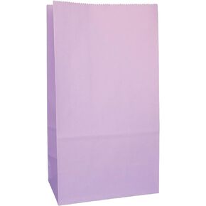 Party Favor Bag - 50 Pack Light Purple Lavender Lilac Color Paper Kraft Lunch Gift Treat Bags Ideal for Baby Shower, Birthday Party, Craft Projects, Gift Bags