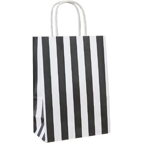 ADIDO EVA12 PCS Red and White Striped Gift Bags Small Red White Stripe Bags with Handles for Party Favor (8.2 x 6 x 3.1 In)