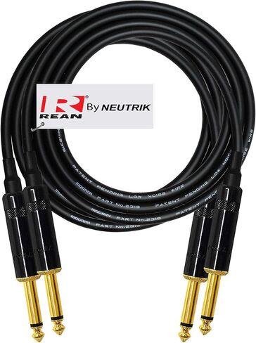 WORLDS BEST CABLES 2 Units - 4 Foot -Pedal, Effects, Patch, Guitar Instrument Cable Custom Made Made Using Mogami 2319 Wire and Neutrik-Rean NYS224BG Gold ¼ inch (6.35mm) TS Plugs in Saudi Arabia