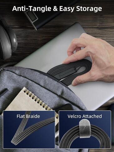4 في 1 كابل USB C كابل لايتنينج PD 60 وات شحن سريع ومزامنة البيانات مغناطيسي مسطح مضفر من سبائك الزنك سلك شاحن متعدد لهاتف iPhone 15/15 Pro/15 Max/15 Plus / iphone14 13 12 iPad MacBook، 5 أقدام أسود in Kuwait