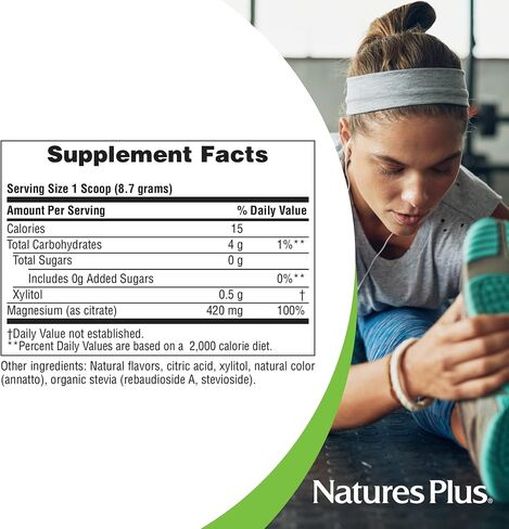 مسحوق المغنيسيوم NaturesPlus KalmAssure - 1.15 رطل - نكهة البرتقال - يدعم استرخاء الأعصاب والعضلات - غير معدّل وراثيًا، خالي من الغلوتين، نباتي - 60 حصة in Saudi Arabia