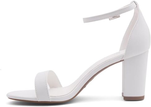 Shoe Land Low Chunky Heels for Women Open Toe Ankle Strap Block Heel Sandals 3 Inch Dressy Heels for Wedding Party Date Night in Saudi Arabia