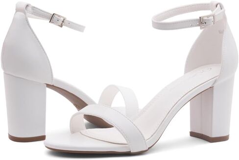 Shoe Land Low Chunky Heels for Women Open Toe Ankle Strap Block Heel Sandals 3 Inch Dressy Heels for Wedding Party Date Night in Saudi Arabia