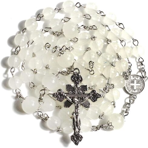 Rosary Beads Chaplet pt Artificial Crystal Glass Rosery Cross Catholic gifts in Saudi Arabia