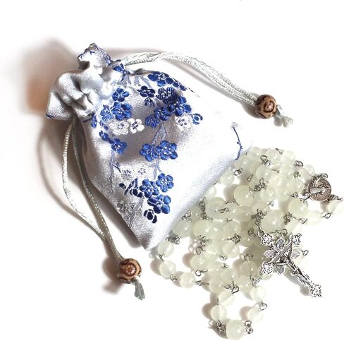 Rosary Beads Chaplet pt Artificial Crystal Glass Rosery Cross Catholic gifts in Saudi Arabia