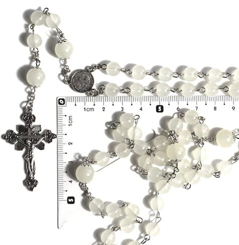 Rosary Beads Chaplet pt Artificial Crystal Glass Rosery Cross Catholic gifts in Saudi Arabia