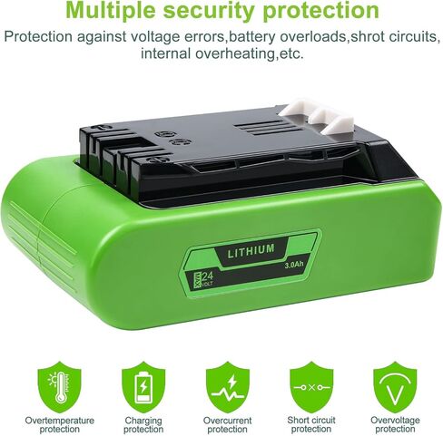 استبدال البطارية لبطارية Greenworks 24V BAG708 29842 29852 24V 3.0Ah بطاريات ليثيوم أيون متوافقة مع 20352 22232 2508302 2Pack (غير من إنتاج Greenworks) in Kuwait