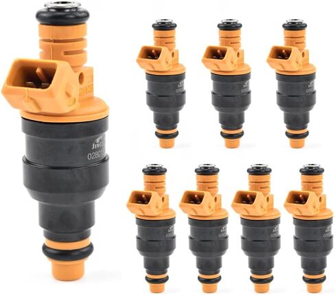 مجموعة من 8 حاقن وقود، متوافق مع 4.6L 5.0L 5.4L 5.8L Ford، Lincoln، Mercury Vehicles E150، E250، E350، F150، F250، F350 Mustang، استبدال # 280150943 0280150939 0280150909 0280150943 in Kuwait