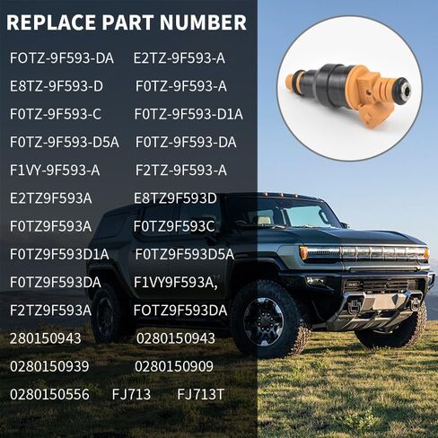 مجموعة من 8 حاقن وقود، متوافق مع 4.6L 5.0L 5.4L 5.8L Ford، Lincoln، Mercury Vehicles E150، E250، E350، F150، F250، F350 Mustang، استبدال # 280150943 0280150939 0280150909 0280150943 in Kuwait