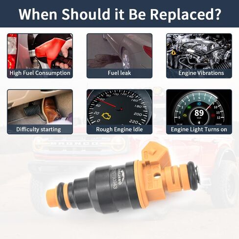 مجموعة من 8 حاقن وقود، متوافق مع 4.6L 5.0L 5.4L 5.8L Ford، Lincoln، Mercury Vehicles E150، E250، E350، F150، F250، F350 Mustang، استبدال # 280150943 0280150939 0280150909 0280150943 in Kuwait