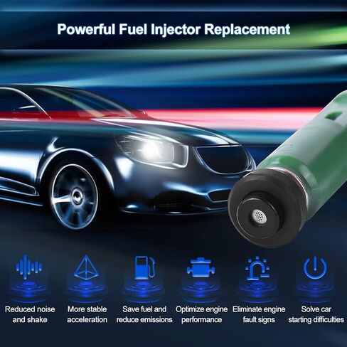 مجموعة حاقن الوقود مكونة من 6 قطع متوافقة مع 00-05 Toyota Celica MR2 Spyder 00-04 Corolla 03-06 Matrix 00-02 Chevy Prizm 03-06 Pontiac Vibe 1.8L L4 استبدال 23250-22040 23250-0D040 12 فتحة in Kuwait