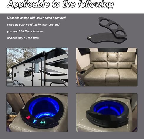 قطعتان من سبائك الألومنيوم لحامل أكواب RV وزر حماية وغطاء لتوماس باين وستايسي ستيوارت وأريكة RV و5 واقيات للأزرار وغطاء مغناطيسي يستخدم للمركبات الترفيهية، لا يناسب حامل الأكواب بمنفذ USB (3 فتحات) in Kuwait
