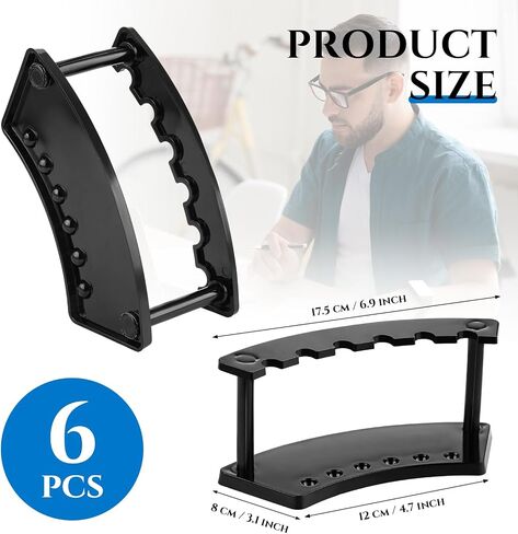 Ctosree 6 Pieces Plastic Pen Holder Display Stand 6 Slots Black Plastic Pen Holder 7 x 5 x 3 Inches Eyebrow Pen Stand Makeup Brush Rack Organizer for Home Office Desk Supplies, Vertical in Saudi Arabia