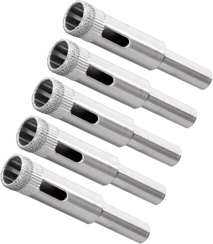 Diamond Hole Saws Drill Bits, 10mm / 3/8" Drilling Diameter, Nickel Plated Carbon Steel Drill Bit - (Applications: for Glass Ceramic Tiles Marble Stone), 5-Pieces in Saudi Arabia