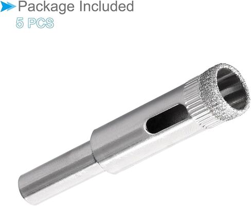Diamond Hole Saws Drill Bits, 10mm / 3/8" Drilling Diameter, Nickel Plated Carbon Steel Drill Bit - (Applications: for Glass Ceramic Tiles Marble Stone), 5-Pieces in Saudi Arabia
