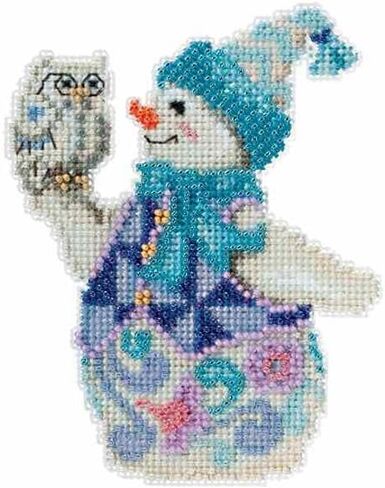 Mill Hill Snowy Owl Snowman Beaded Counted Cross Stitch Ornament Kit 2015 Jim Shore in Saudi Arabia